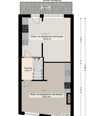 Floorplan - Helper Westsingel 27A, 9721 BB Groningen